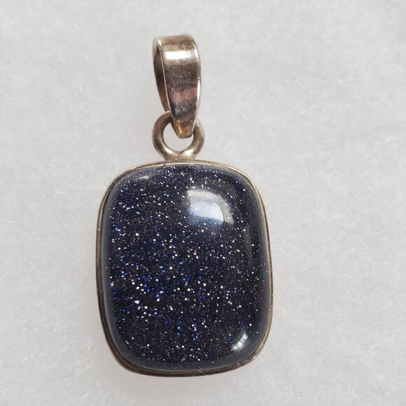 Goldstone Blue/Purple Sterling Pendant - Picture 1 of 5